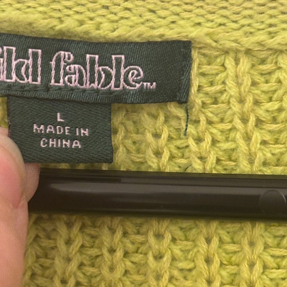 Wild Fable Bright Green Crew Neck Sweater Large - Picture 3 of 5